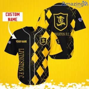 Livingston F.C. Sports Logo Jersey Baseball Shirt Custom Name With Diamond Brush Pattern For Men And Women Product Photo 3