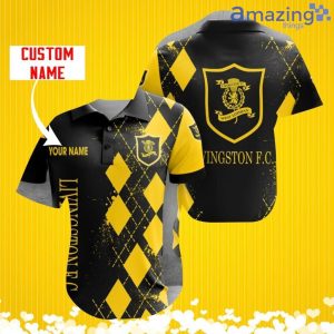 Livingston F.C. Sports Logo Jersey Baseball Shirt Custom Name With Diamond Brush Pattern For Men And Women Product Photo 1