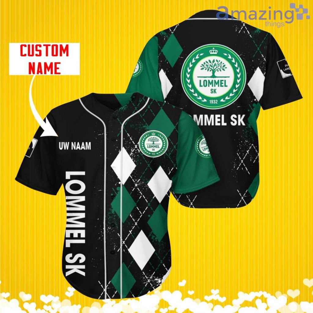 Lommel SK Sports Logo Jersey Baseball Shirt Custom Name With Diamond Brush Pattern For Men And Women image Lommel SK Sports Logo Jersey Baseball Shirt Custom Name With Diamond Brush Pattern For Men And Women Product Photo 1