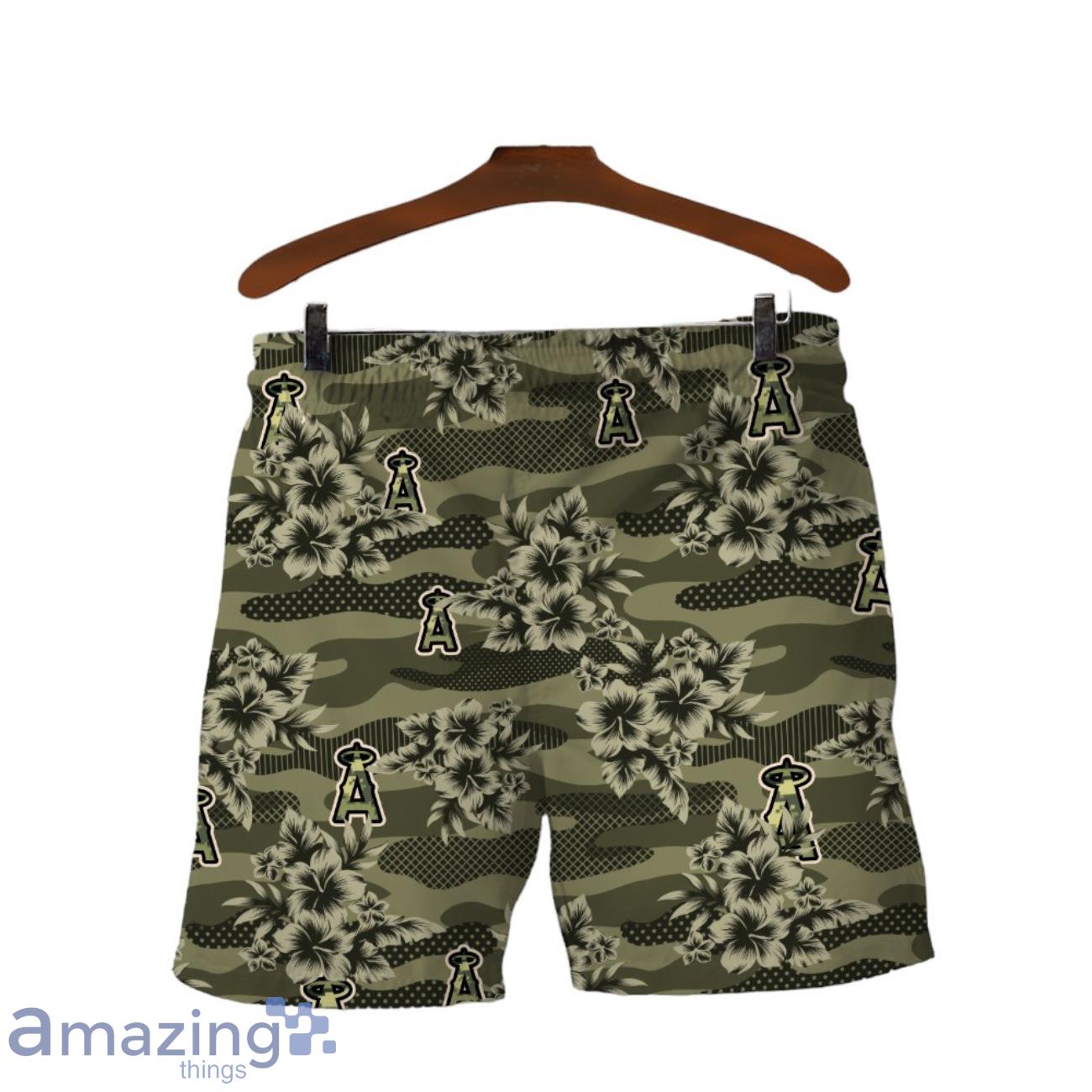 Los Angeles Angels Logo Camo Pattern 3D Hawaiian Shirt & Short image Los Angeles Angels Logo Camo Pattern 3D Hawaiian Shirt & Short Product Photo 4