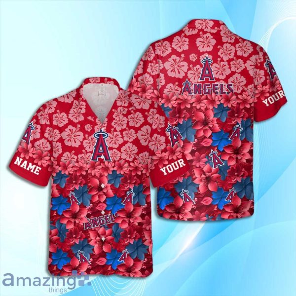 Los Angeles Angels MLB Flower Hawaiian Shirt And Short Custom Name For Fans Product Photo 2