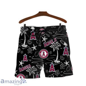 Los Angeles Angels MLB Logo Tropical Design Hawaiian Shirt & Short image Los Angeles Angels MLB Logo Tropical Design Hawaiian Shirt & Short Product Photo 3