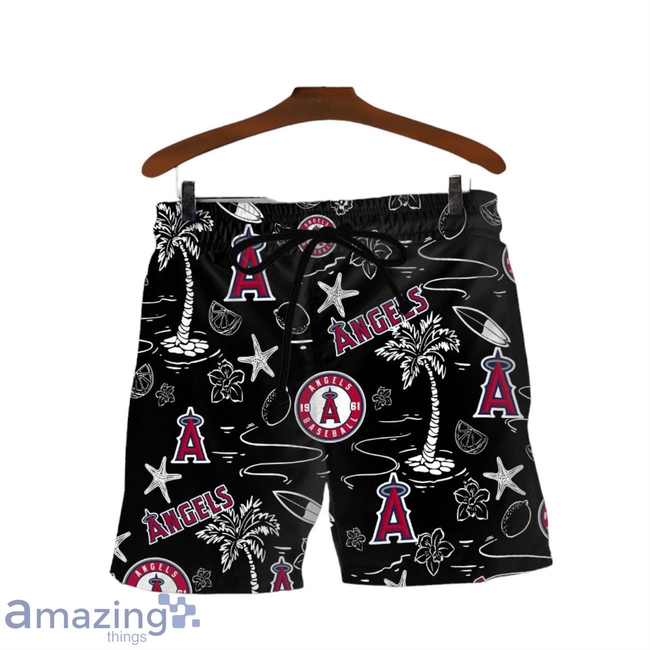 Los Angeles Angels MLB Logo Tropical Design Hawaiian Shirt & Short image Los Angeles Angels MLB Logo Tropical Design Hawaiian Shirt & Short Product Photo 3