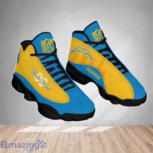 Los Angeles Chargers NFL Air Jordan 13 Shoes Custom Number & Name Trending Product Photo 2