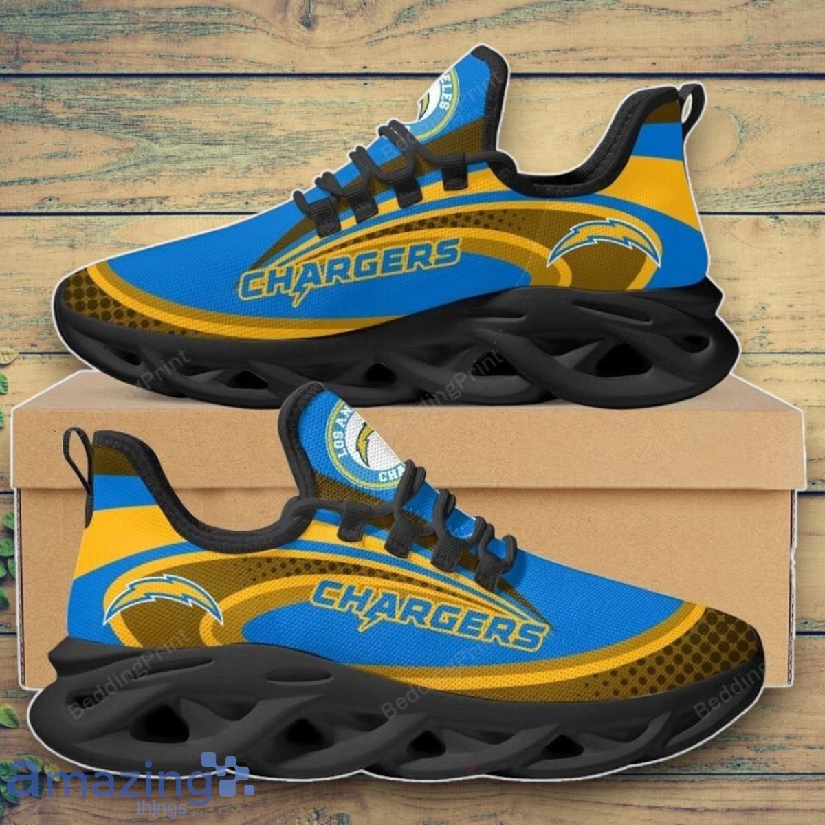 Los Angeles Chargers NFL Blue Mix Gold Max Soul Shoes Impressive Gift image Los Angeles Chargers NFL Blue Mix Gold Max Soul Shoes Impressive Gift Product Photo 1
