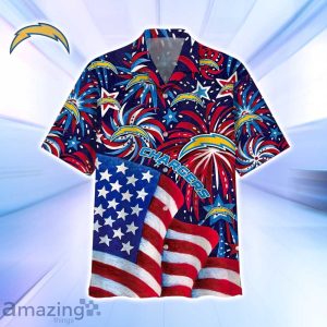 Los Angeles Chargers NFL Flag Memorial Firework Hawaiian Shirt For Real Fans Product Photo 2