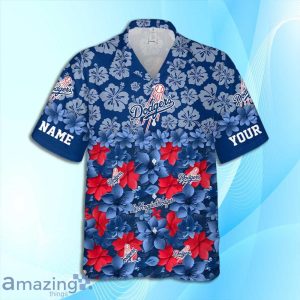 Los Angeles Dodgers MLB Flower Hawaiian Shirt And Short Custom Name For Fans Product Photo 3