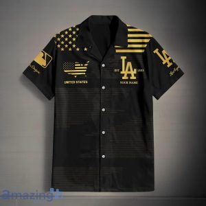 Los Angeles Dodgers MLB Golden Hawaiian Shirt Limited Edition For Fans Custom Number & Name image Los Angeles Dodgers MLB Golden Hawaiian Shirt Limited Edition For Fans Custom Number & Name Product Photo 2