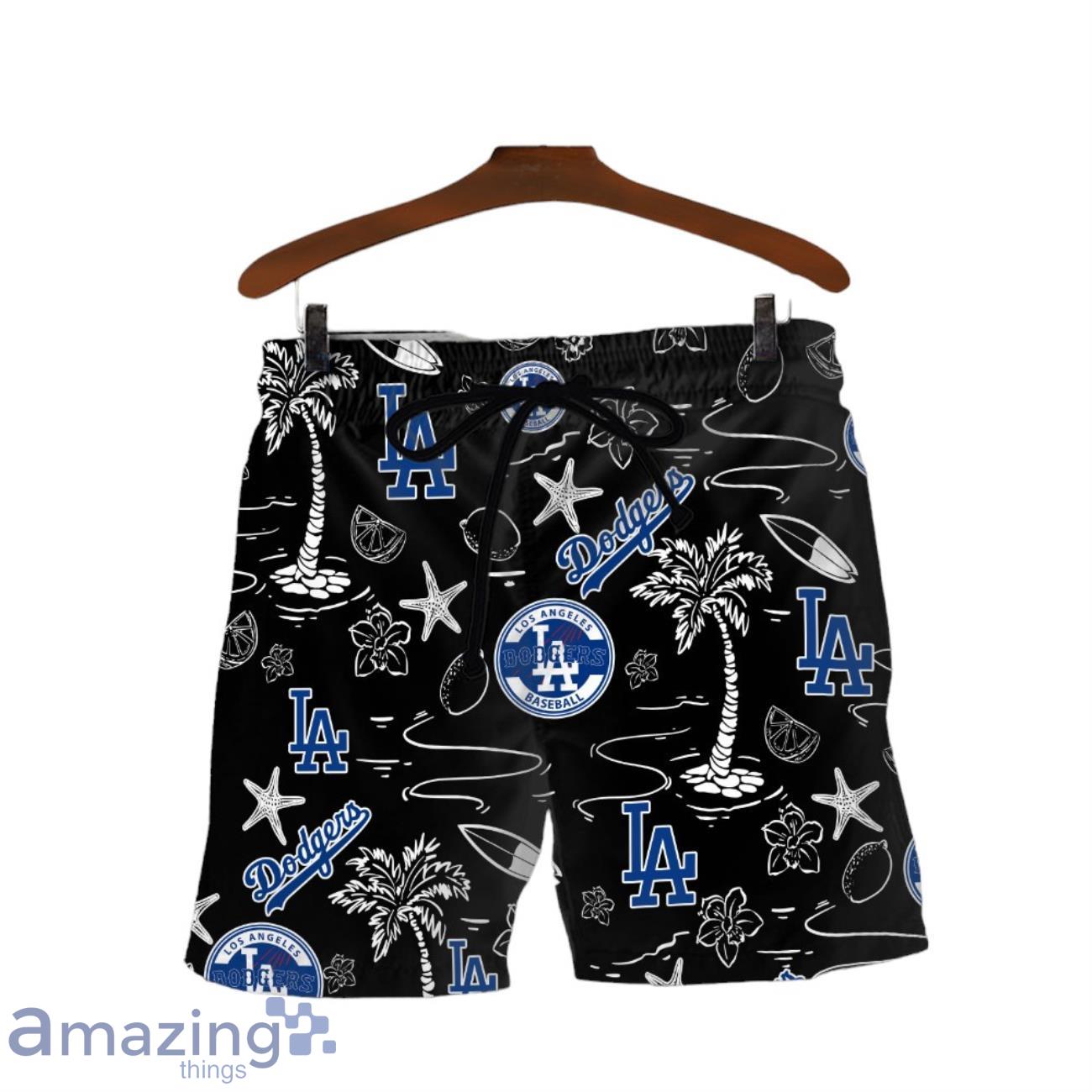 Los Angeles Dodgers MLB Logo Tropical Design Hawaiian Shirt & Short image Los Angeles Dodgers MLB Logo Tropical Design Hawaiian Shirt & Short Product Photo 3