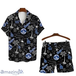 Los Angeles Dodgers MLB Logo Tropical Design Hawaiian Shirt & Short Product Photo 1