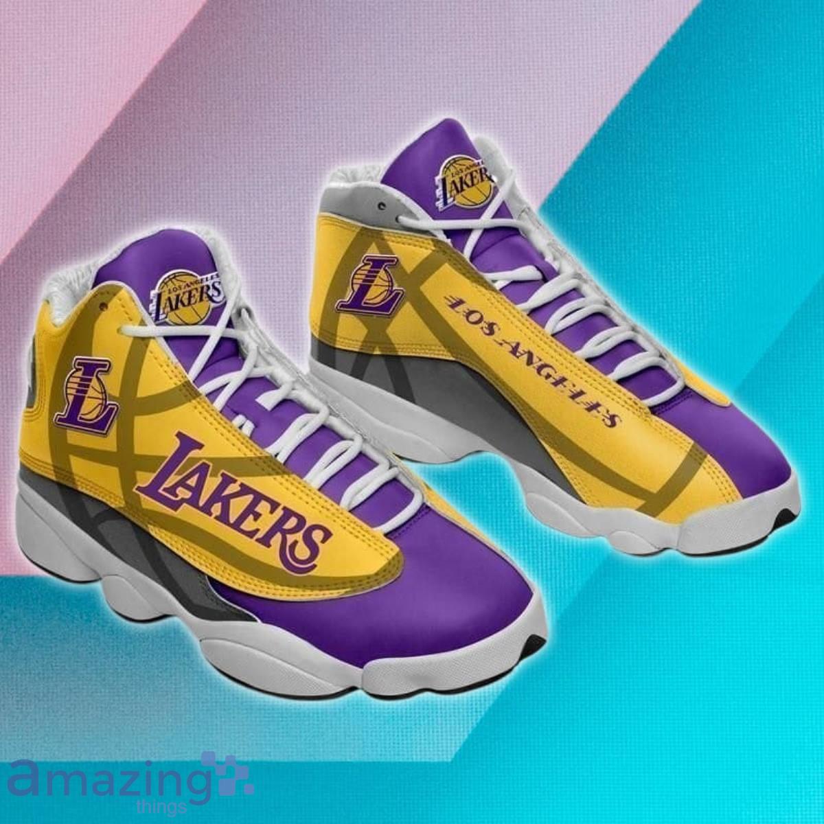 Los Angeles Lakers Nba Football Teams Air Jordan 13 Sneaker Shoes image Los Angeles Lakers Nba Football Teams Air Jordan 13 Sneaker Shoes Product Photo 1
