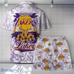 Los Angeles Lakers - NBA The Land Of Sunshine Pattern Hawaiian Shirt And Short Product Photo 2