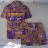 Los Angeles Lakers Team Logo Pattern Retro Magic Hawaiian Shirt And Short