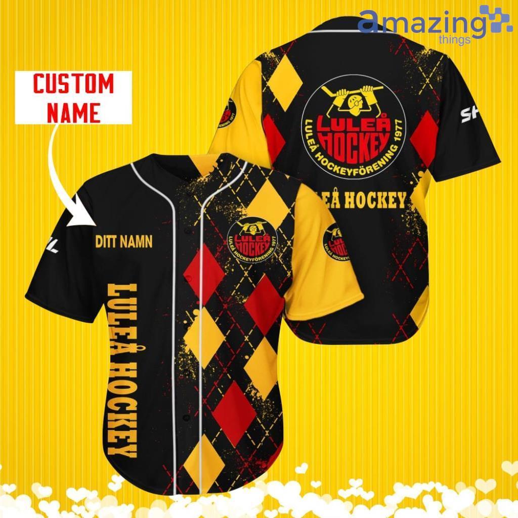 Lulea HF Sports Logo Jersey Baseball Shirt Custom Name With Diamond Brush Pattern For Men And Women image Lulea HF Sports Logo Jersey Baseball Shirt Custom Name With Diamond Brush Pattern For Men And Women Product Photo 1