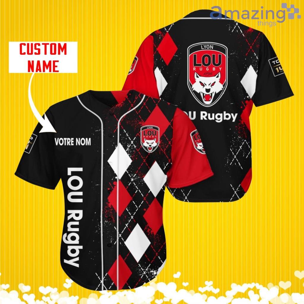 Lyon OU Sports Logo Jersey Baseball Shirt Custom Name With Diamond Brush Pattern For Men And Women image Lyon OU Sports Logo Jersey Baseball Shirt Custom Name With Diamond Brush Pattern For Men And Women Product Photo 1