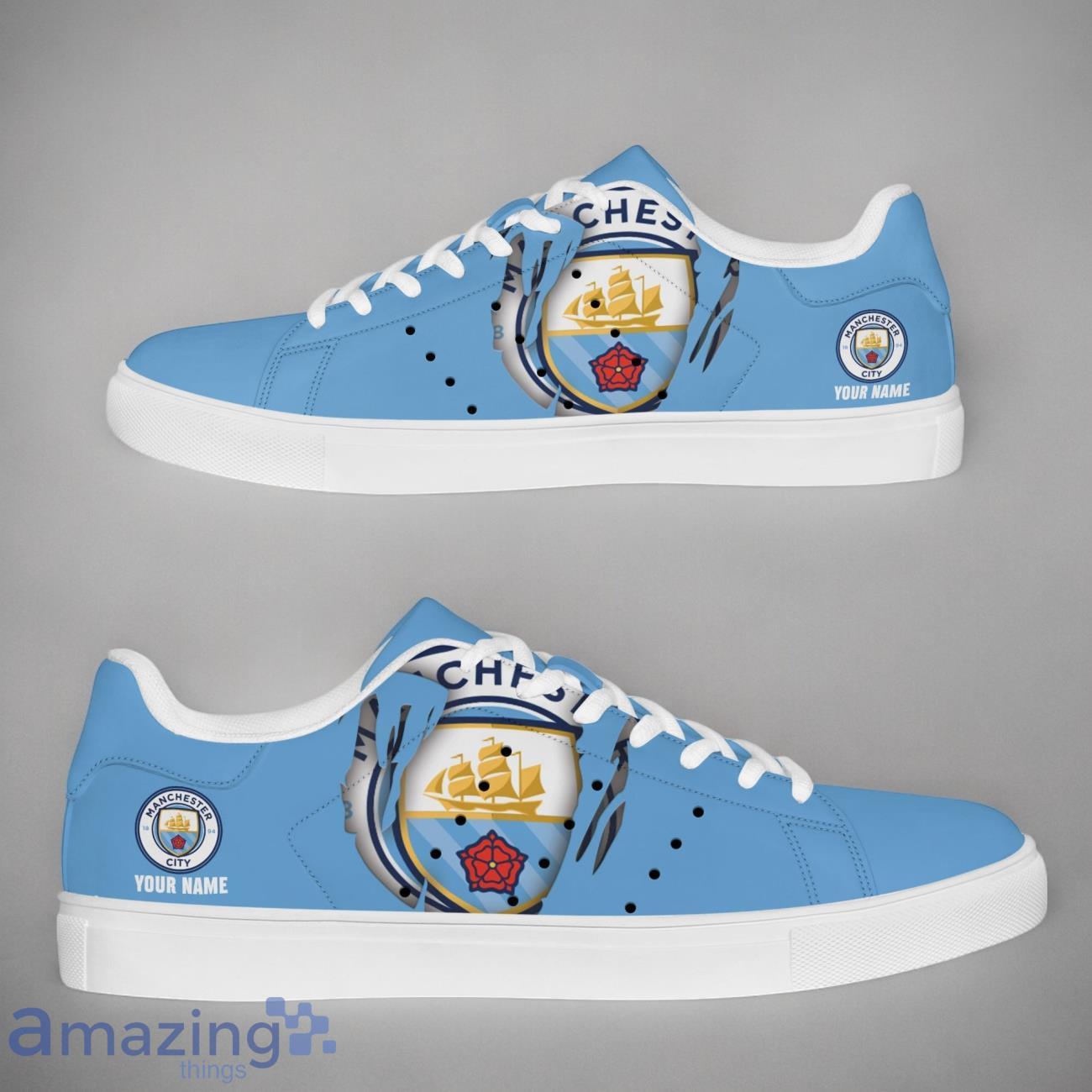 Manchester City EPL Custom Name New Stansmith Shoes Gifts For Fans image Manchester City EPL Custom Name New Stansmith Shoes Gifts For Fans Product Photo 1