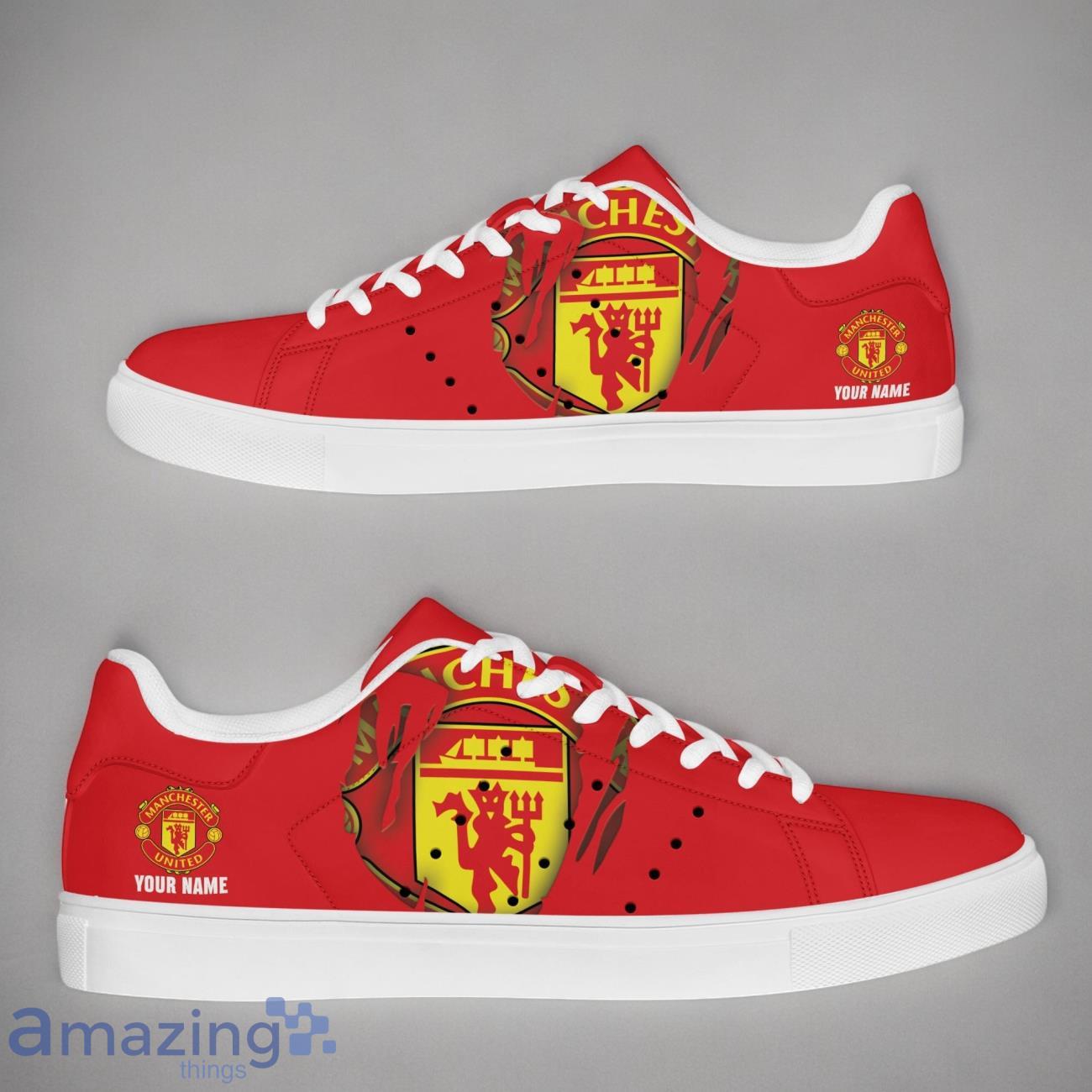 Manchester United EPL Custom Name New Stansmith Shoes Gifts For Fans image Manchester United EPL Custom Name New Stansmith Shoes Gifts For Fans Product Photo 1
