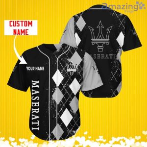 Maserati Sports Logo Jersey Baseball Shirt Custom Name With Diamond Brush Pattern For Men And Women Product Photo 2