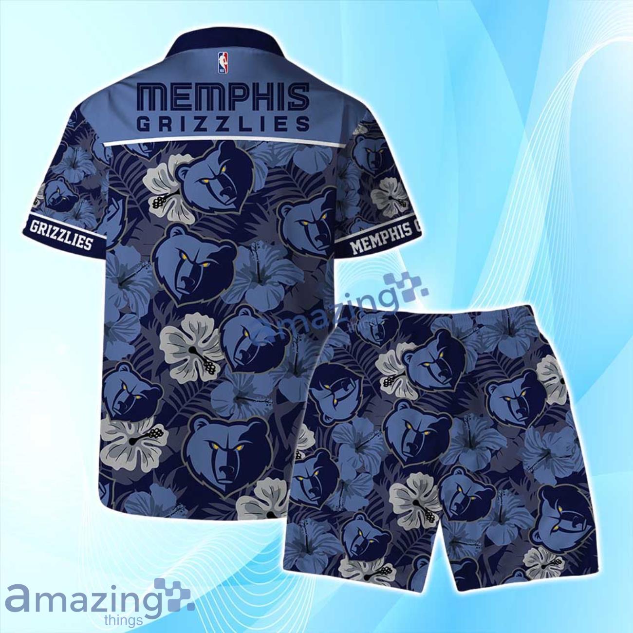 Memphis Grizzlies NBA Logo Hawaiian Shirt & Short Summer Beach Vintage image Memphis Grizzlies NBA Logo Hawaiian Shirt & Short Summer Beach Vintage Product Photo 2