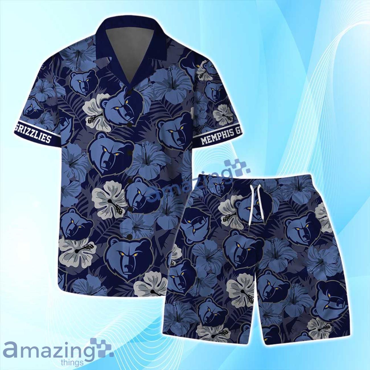 Memphis Grizzlies NBA Logo Hawaiian Shirt & Short Summer Beach Vintage image Memphis Grizzlies NBA Logo Hawaiian Shirt & Short Summer Beach Vintage Product Photo 1