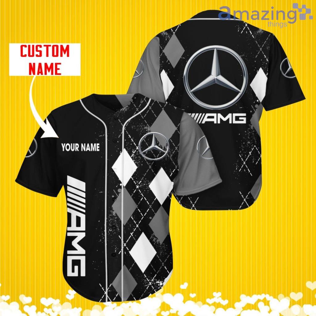 Mercedes AMG Sports Logo Jersey Baseball Shirt Custom Name With Diamond Brush Pattern For Men And Women image Mercedes-AMG Sports Logo Jersey Baseball Shirt Custom Name With Diamond Brush Pattern For Men And Women Product Photo 1