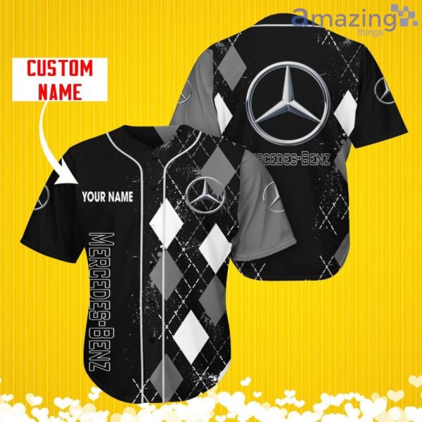 Mercedes-Benz Sports Logo Jersey Baseball Shirt Custom Name With Diamond Brush Pattern For Men And Women Product Photo 1