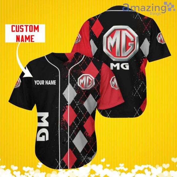 MG Sports Logo Jersey Baseball Shirt Custom Name With Diamond Brush Pattern For Men And Women Product Photo 1