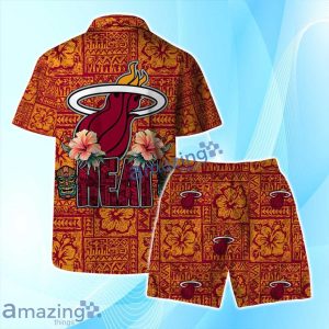 Miami Heat NBA Aloha Tiki Hawaiian Shirt & Short Summer Beach Product Photo 2