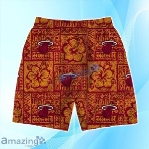 Miami Heat NBA Aloha Tiki Hawaiian Shirt & Short Summer Beach Product Photo 4