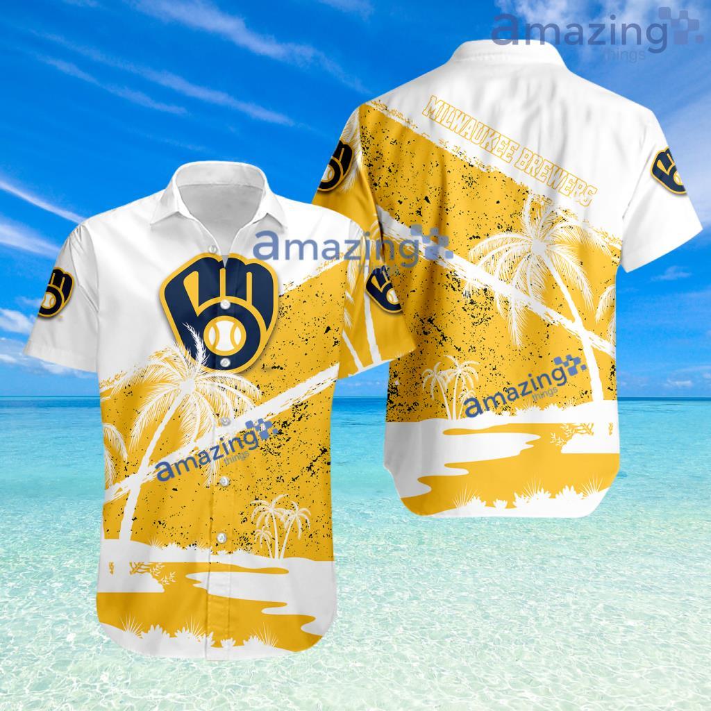 Milwaukee Brewers Mlb Sport Hawaiian Shirt Tropical Brush Grunge Elegant Style For Men And Women image Milwaukee Brewers Mlb Sport Hawaiian Shirt Tropical Brush Grunge Elegant Style For Men And Women Product Photo 1