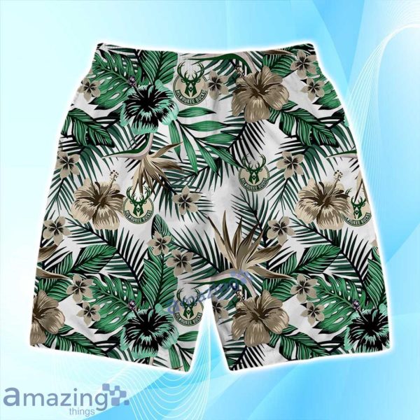 Milwaukee Bucks Team Logo Pattern Basketball Season Hawaiian Shirt & Short Product Photo 4