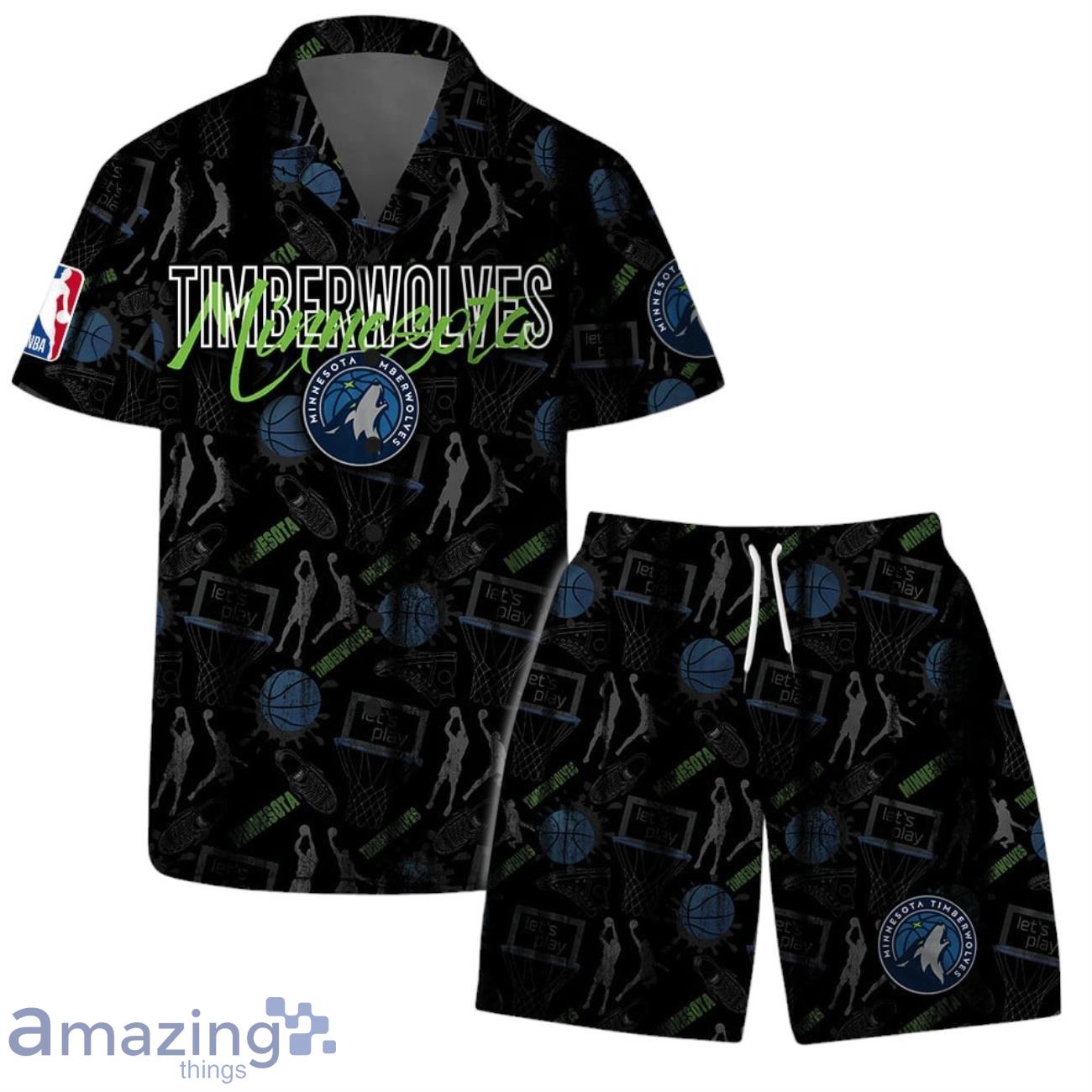 Minnesota Timberwolves NBA Logo Basketball Street Style Design Hawaiian Shirt & Short Product Photo 1