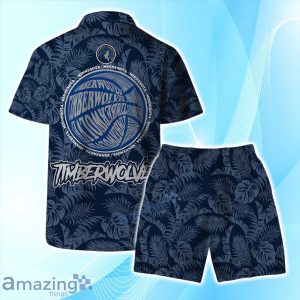 Minnesota Timberwolves NBA Team Logo Basketball Aloha Design Hawaiian Shirt & Short Product Photo 2