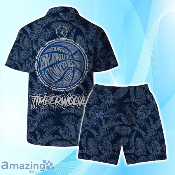 Minnesota Timberwolves NBA Team Logo Basketball Aloha Design Hawaiian Shirt & Short Product Photo 2