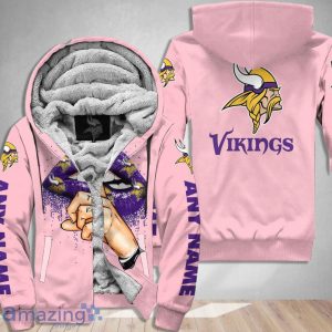 Minnesota Vikings Custom Name Shut The F Up Pink 3D Hoodie Shirt Product Photo 2