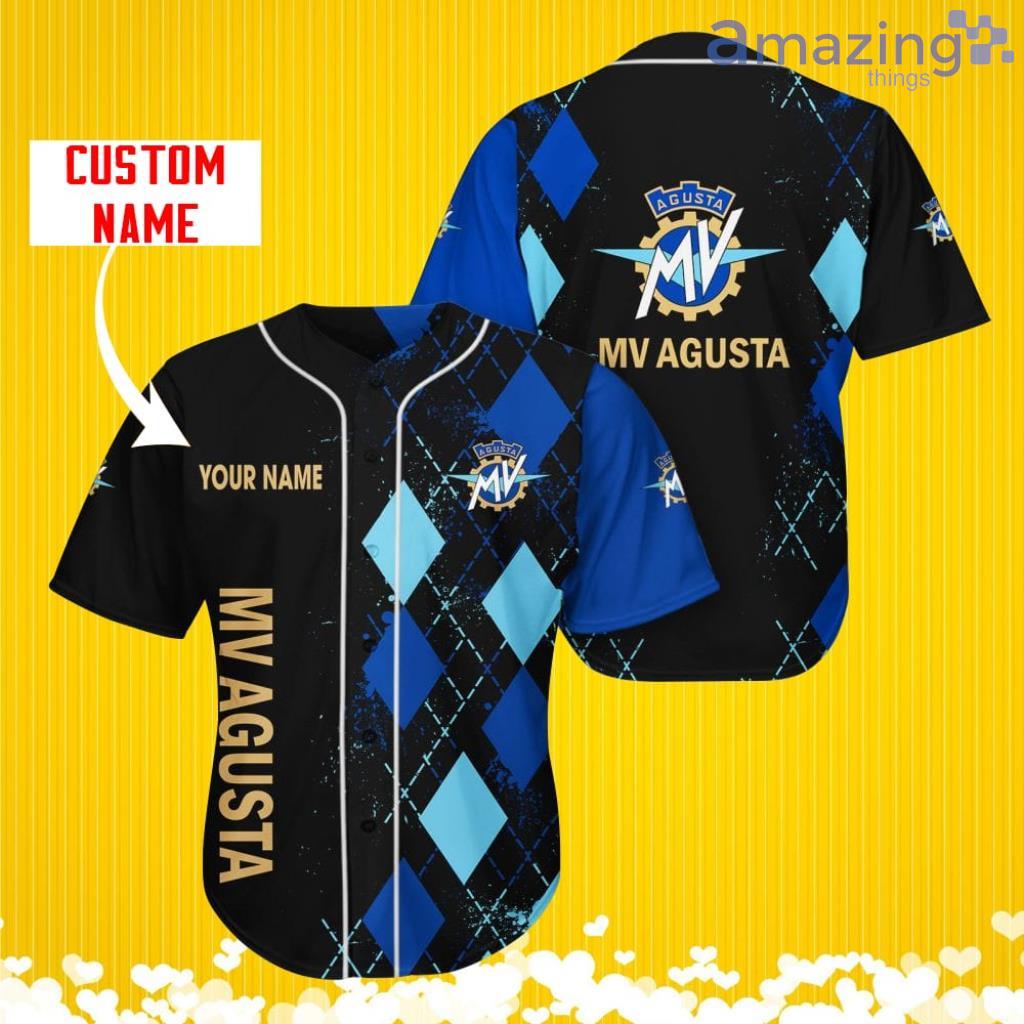 MV Agusta Sports Logo Jersey Baseball Shirt Custom Name With Diamond Brush Pattern For Men And Women image MV Agusta Sports Logo Jersey Baseball Shirt Custom Name With Diamond Brush Pattern For Men And Women Product Photo 1