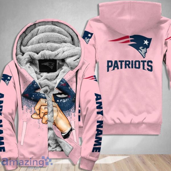 New England Patriots Custom Name Shut The F Up Pink 3D Hoodie Shirt Product Photo 2