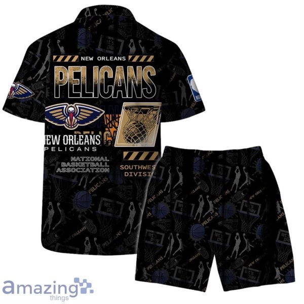 New Orleans Pelicans NBA Logo Basketball Street Style Design Hawaiian Shirt & Short Product Photo 2