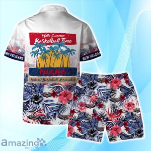 New Orleans Pelicans Team Logo Pattern Basketball Season Hawaiian Shirt & Short Product Photo 2