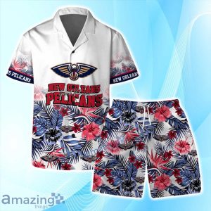 New Orleans Pelicans Team Logo Pattern Basketball Season Hawaiian Shirt & Short Product Photo 1