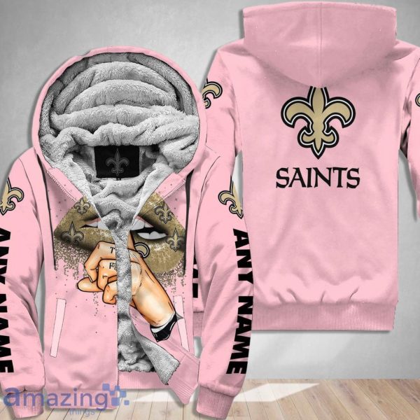 New Orleans Saints Custom Name Shut The F Up Pink 3D Hoodie Shirt Product Photo 2