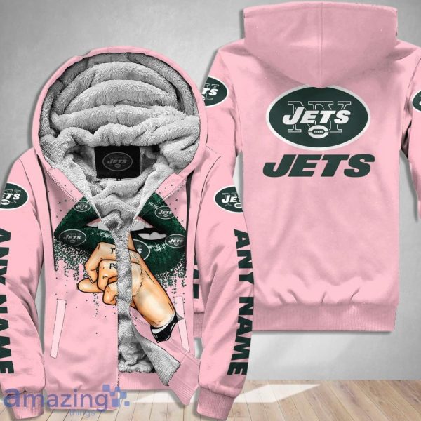 New York Jets Custom Name Shut The F Up Pink 3D Hoodie Shirt Product Photo 2