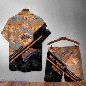 New York Knicks Logo Flower Pattern Hawaiian Shirt & Short Product Photo 2
