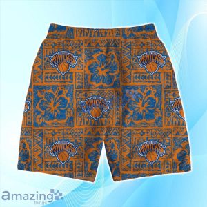New York Knicks NBA Aloha Tiki Hawaiian Shirt & Short Summer Beach Product Photo 4