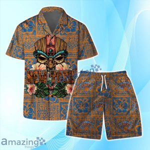 New York Knicks NBA Aloha Tiki Hawaiian Shirt & Short Summer Beach Product Photo 1
