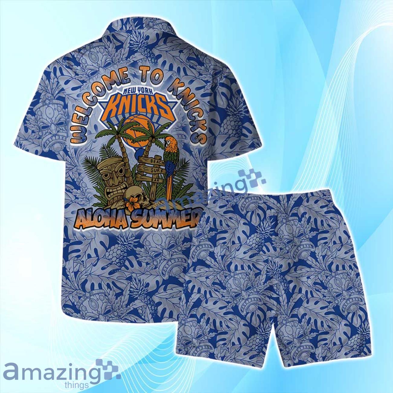 New York Knicks NBA Hawaiian Shirt & Short Summer Beach image New York Knicks NBA Hawaiian Shirt & Short Summer Beach Product Photo 2
