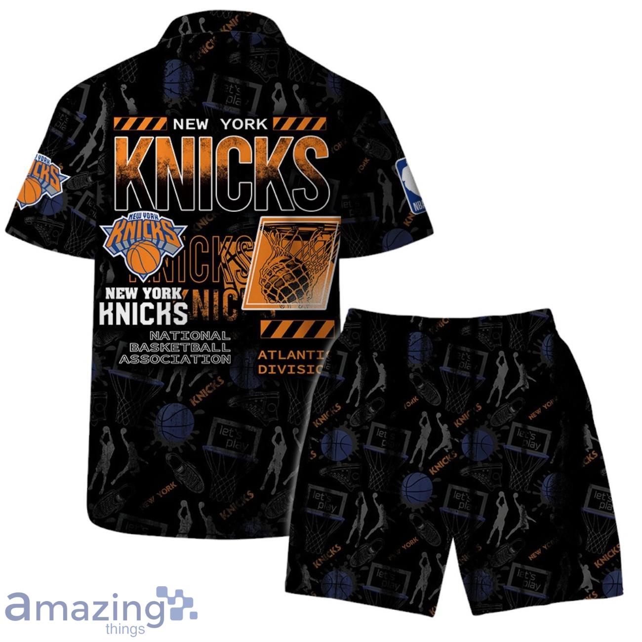 New York Knicks NBA Logo Basketball Street Style Design Hawaiian Shirt & Short image New York Knicks NBA Logo Basketball Street Style Design Hawaiian Shirt & Short Product Photo 2