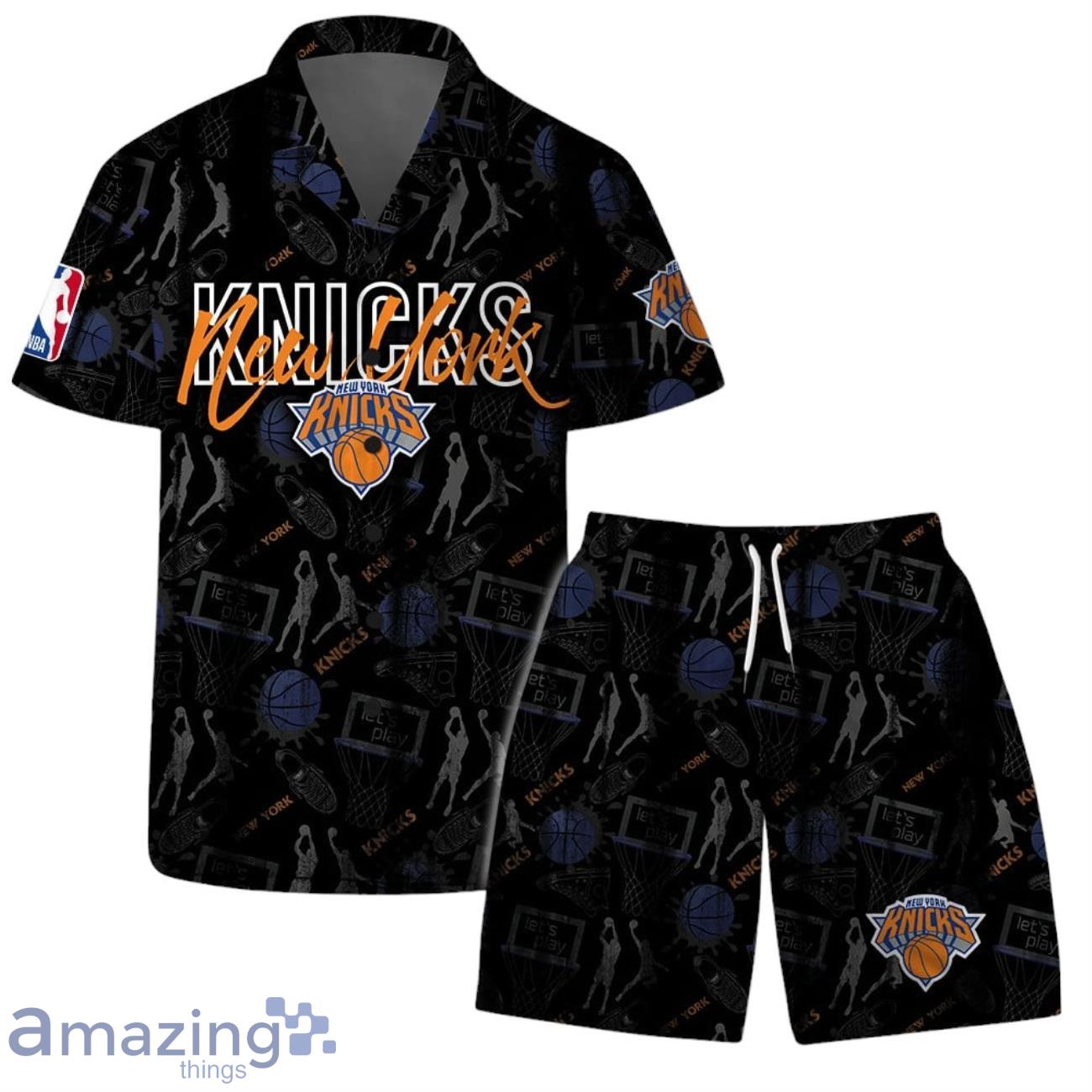 New York Knicks NBA Logo Basketball Street Style Design Hawaiian Shirt & Short image New York Knicks NBA Logo Basketball Street Style Design Hawaiian Shirt & Short Product Photo 1