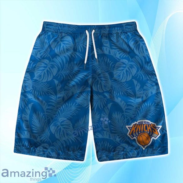 New York Knicks NBA Team Logo Basketball Aloha Design Hawaiian Shirt & Short Product Photo 3