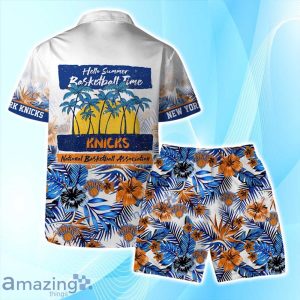 New York Knicks Team Logo Pattern Basketball Season Hawaiian Shirt & Short image New York Knicks Team Logo Pattern Basketball Season Hawaiian Shirt & Short Product Photo 2